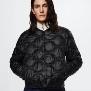 Mango Ultralight Anorak Jacket Black Size XS